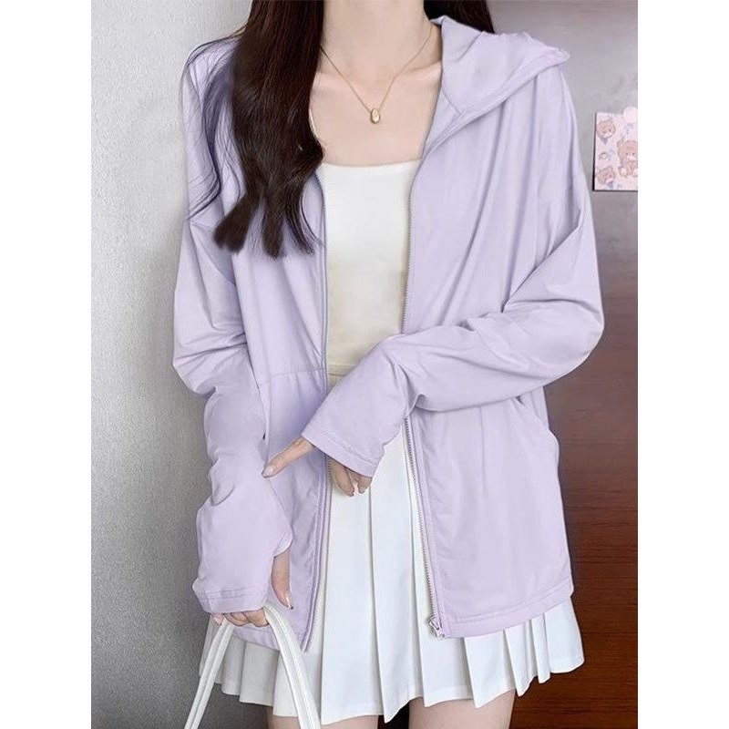 Sports slimming ice silk summer sun protection clothing women's outdoor light jacket UV protection breathable cool sun protection clothing