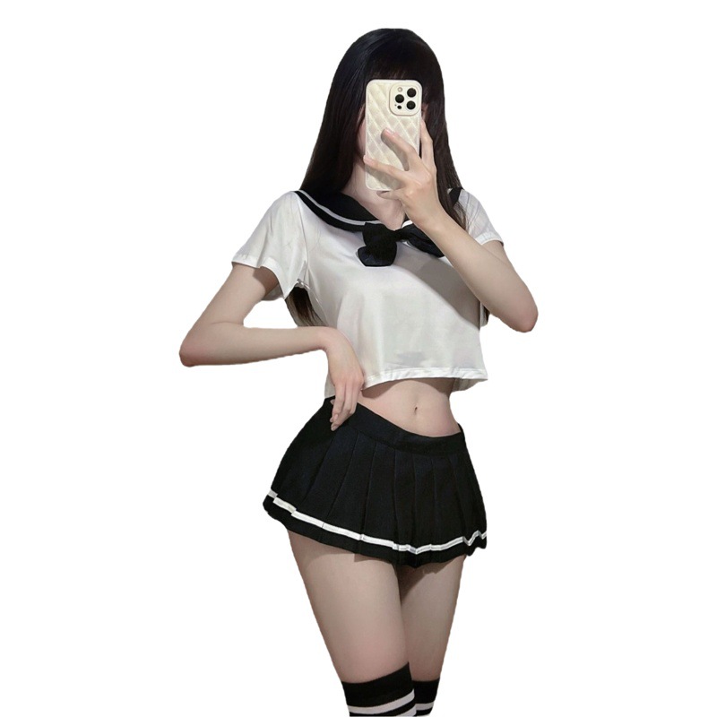 Sexy Underwear Women's Sexy Japanese Style Pure Student Dress Pleated Skirt Miniskirt School Uniform Cosplay Uniform Set