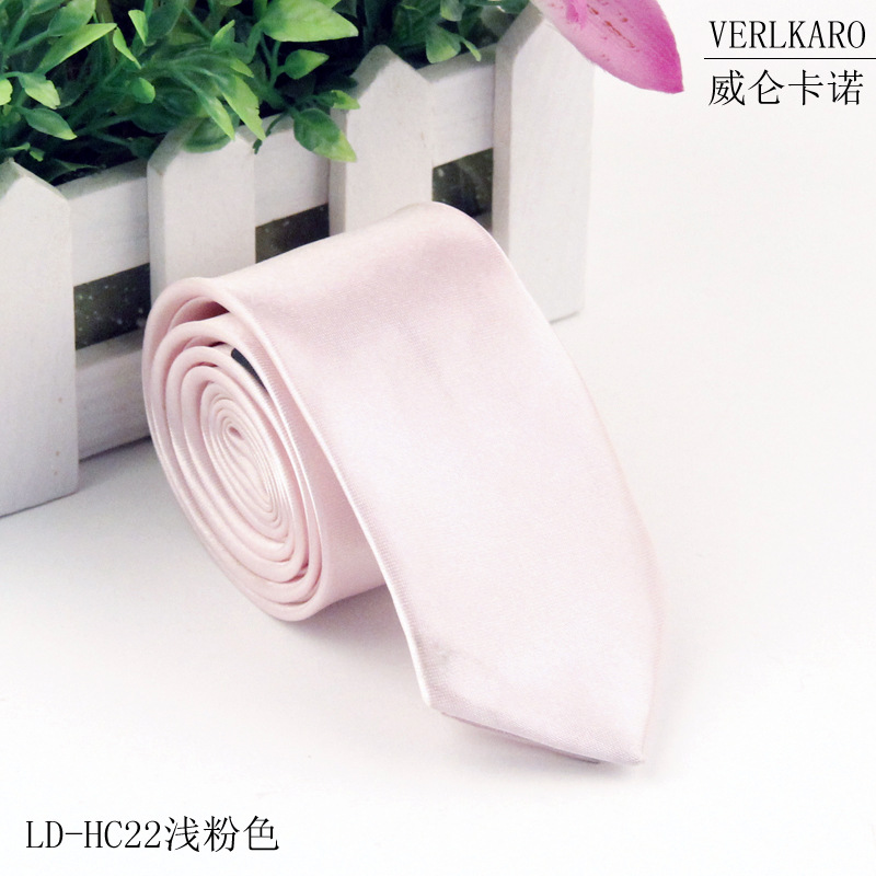 Picture of Leisure students 5cm solid color narrow version ins polyester silk business men's multi-color optional tie manufacturers in stock wholesale