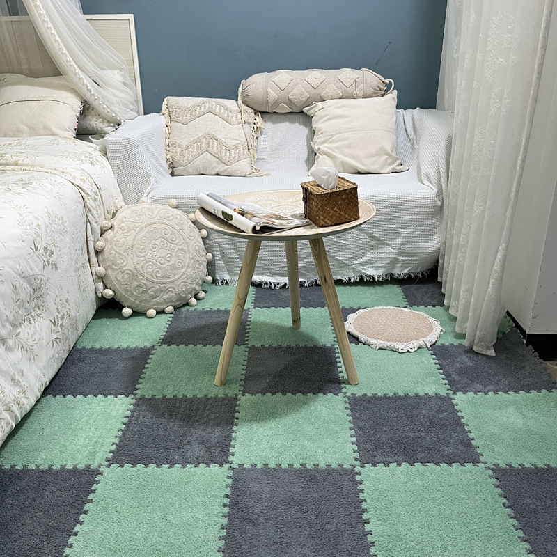 Picture of Plush room stitching carpet bedroom living room 2023 New ins style bedside blanket full floor mat cushion home