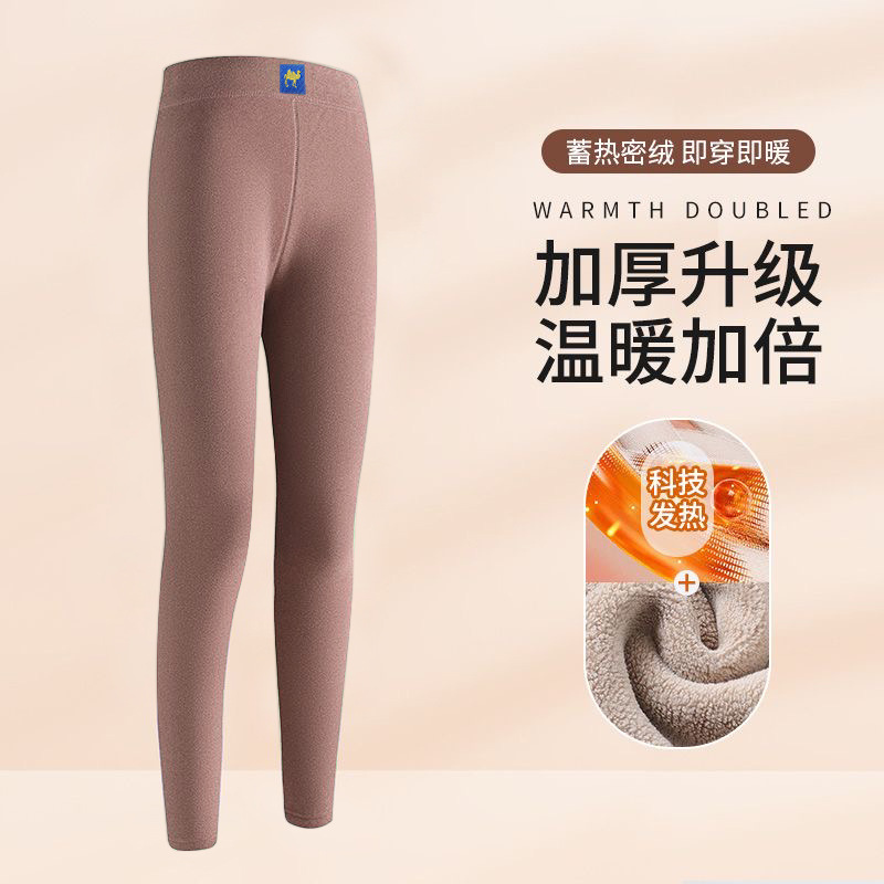 Picture of Lamb fleece camel wool warm pants autumn and winter plus size fat sister cold-proof fleece-lined thick autumn pants women's high waist leggings