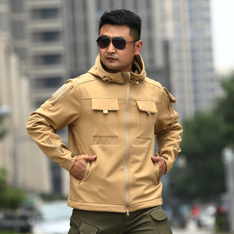 Picture of Cross-border men's autumn and winter TAD shark skin soft shell assault clothing camouflage winter clothing sports outdoor tactical fleece clothing