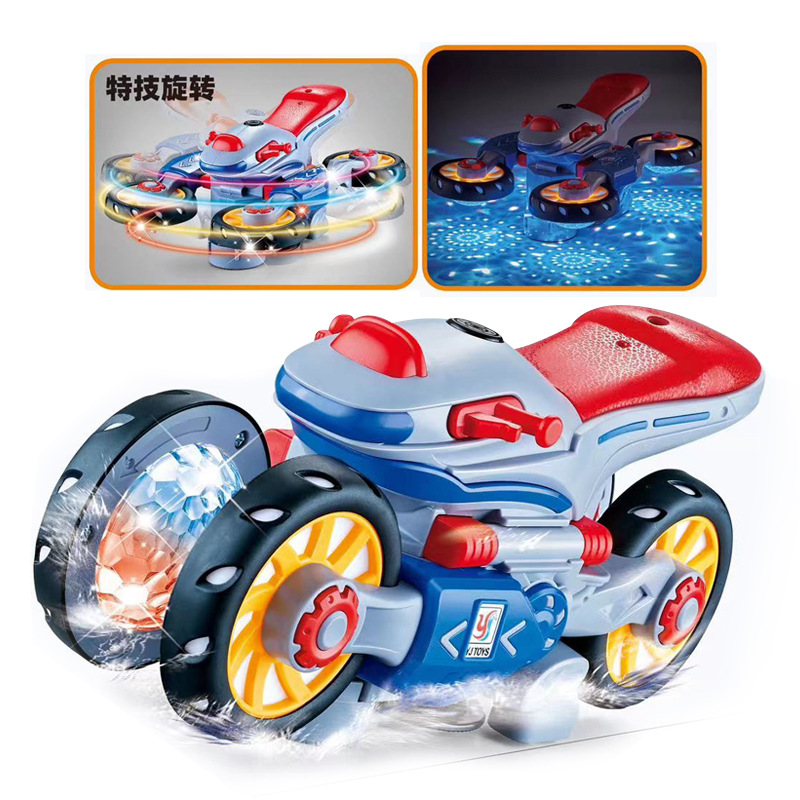 Picture of Shake the same electric universal cool rotating motorcycle deformation car light music kindergarten children's toys batch