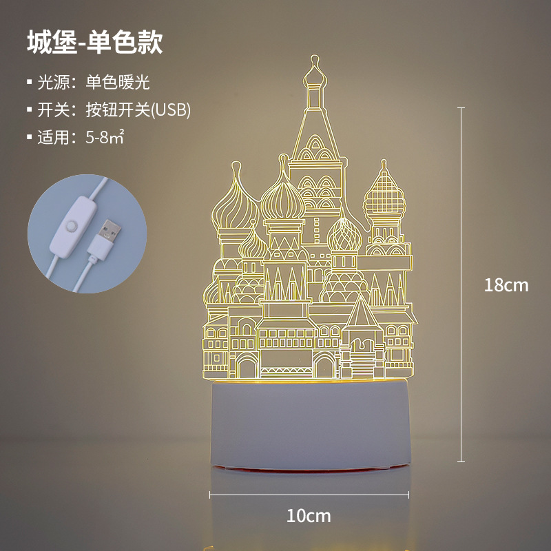 Picture of Creative atmosphere lamp fantasy luminous cartoon LED night light children's gift 3D table lamp bedside lamp logo