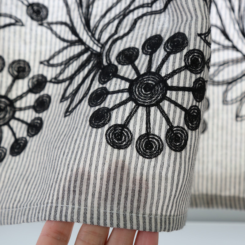 Picture of Beautiful elements of antique cotton embroidered curtain kitchen half curtain non-perforated wear Rod decorative hanging curtain factory wholesale