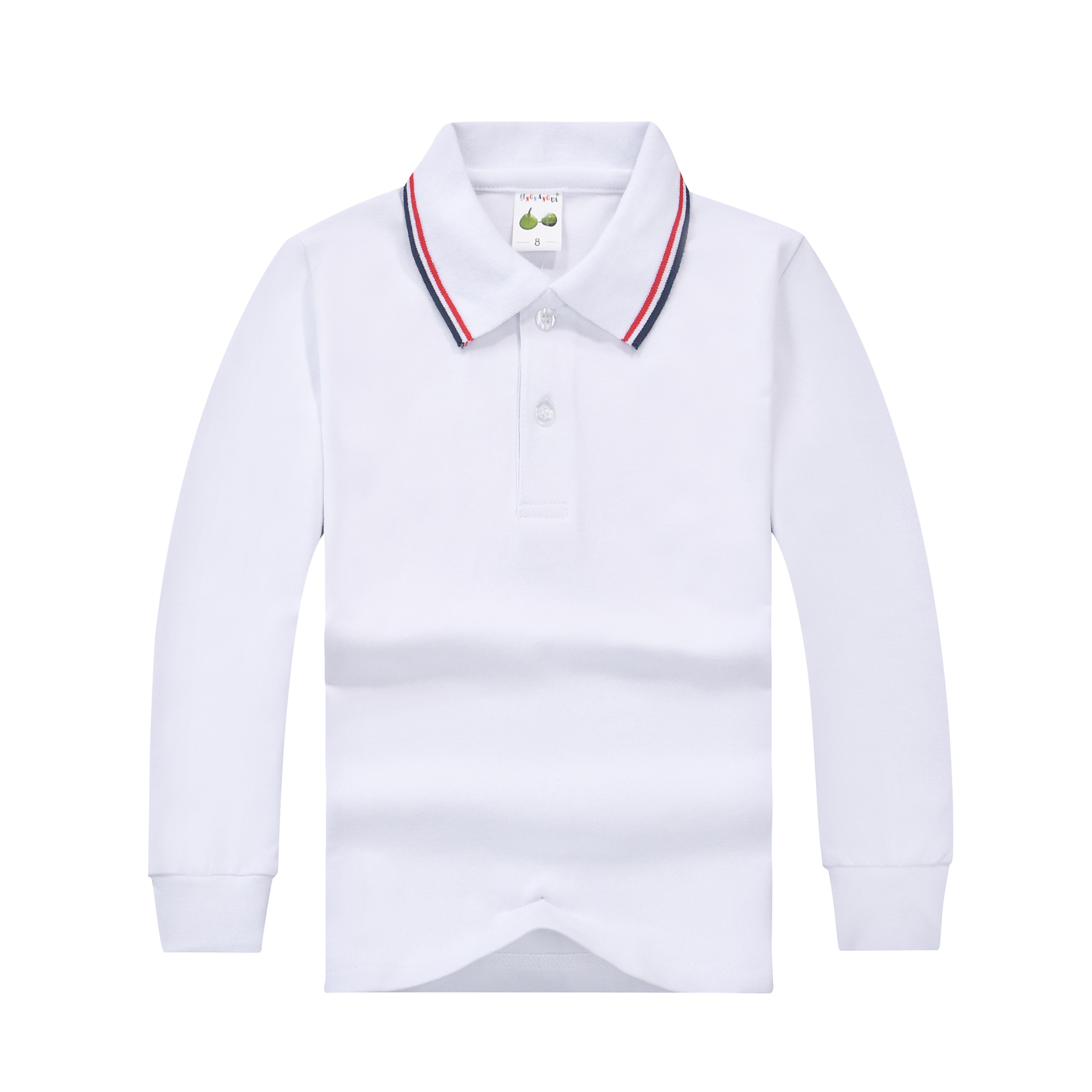 Picture of Boys' polo shirt long sleeve T-shirt children's cotton school uniforms girls lapel garden clothes White bottoming shirt a generation of hair