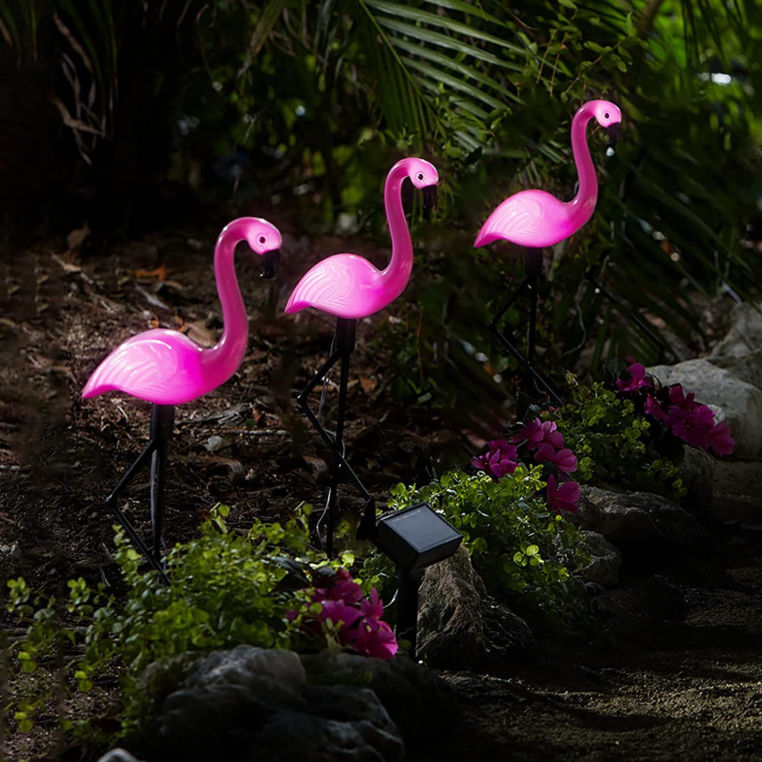 Source manufacturers solar lawn lights courtyard floor lights flamingo led decoration one drag three single landscape lights