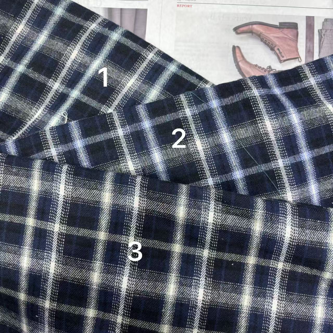 Autumn and Winter Thickened Plaid Shirt Fabric, All-Cotton Brushed Yarn-Dyed Plaid Jacket, Children's Straight-Leg Pants Fashion Fabric