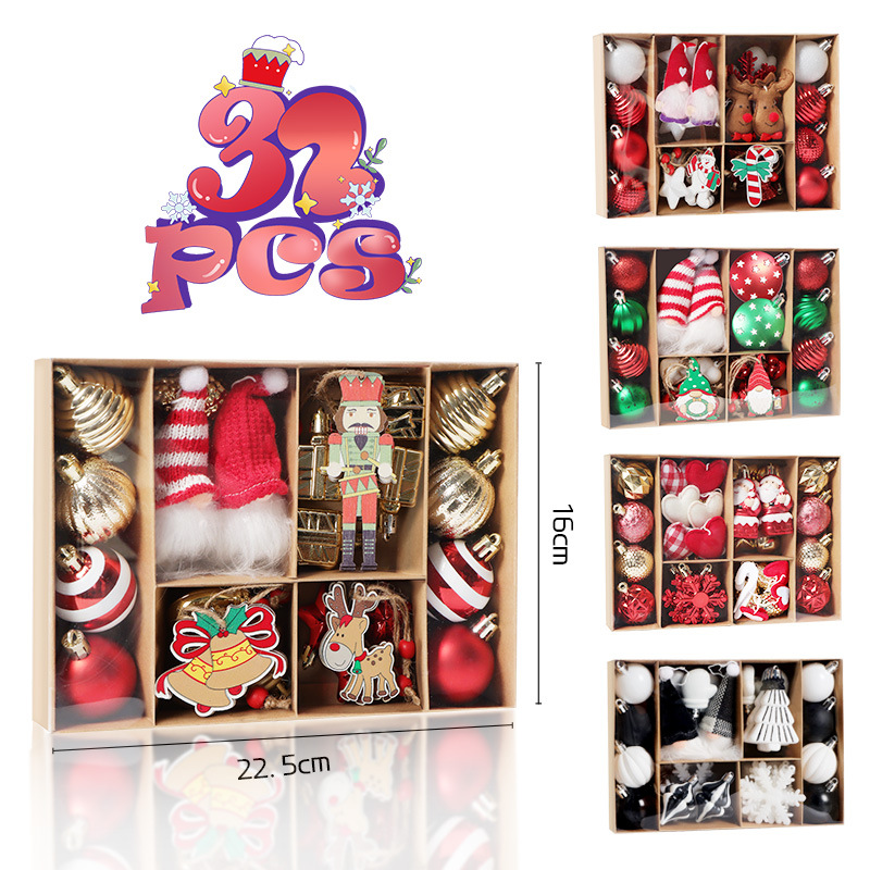 New 32 Christmas ornaments Christmas tree holiday birthday electroplating painted ornaments decorations suit cross-border