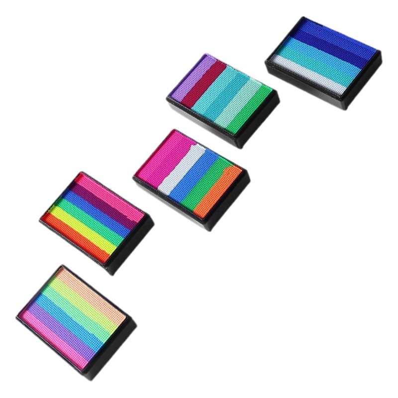Cross-border 6-color rainbow strip water-based color matching washable human body rainbow face color suit painted face paint
