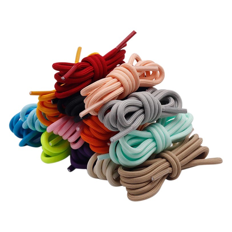 Kulogin shoelaces round solid color 4mm wide all-match coconut shoes dad shoes martin boots casual sneaker accessories