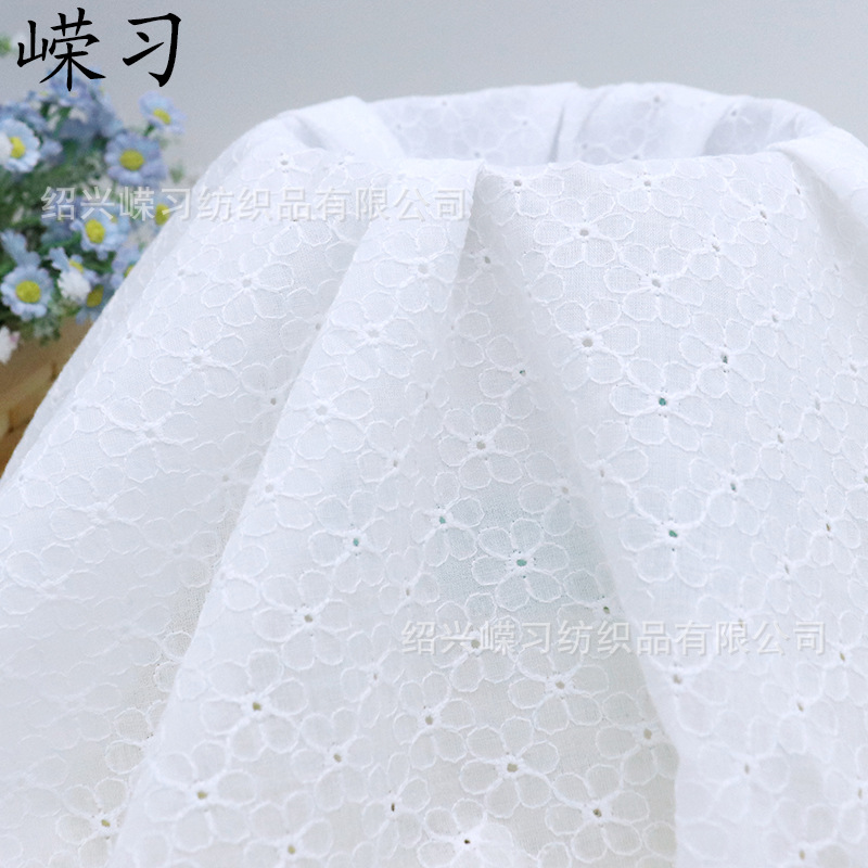 Cotton in stock Small Fresh Embroidered Fabric Spring and Summer Children's Clothing Small Flower Embroidery Bag Hat Headwear Shirt Clothing Embroidered Cloth
