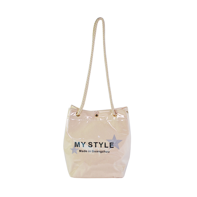 Colored OEM embroidery waterproof pvc transparent jelly bag travel handbag canvas diagonal bag custom printed letters