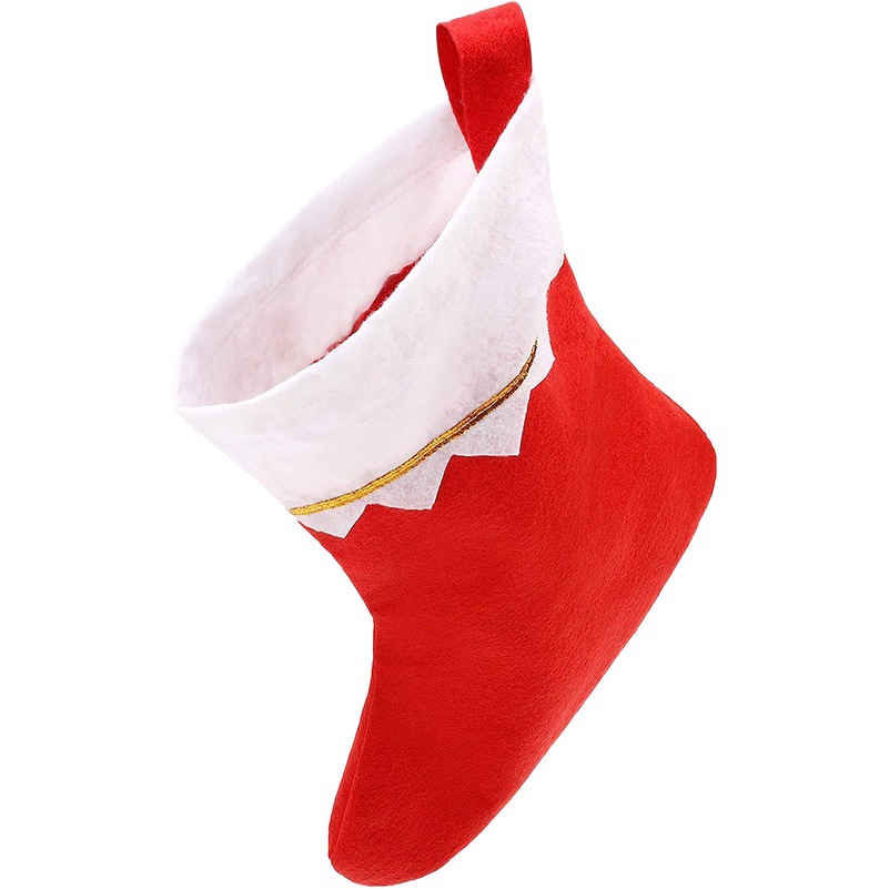 Christmas Stocking Gift Bag, Large Red Non-Woven Plain Socks, 2025 Cross-Border Hot-Selling New Christmas Decoration Supplies