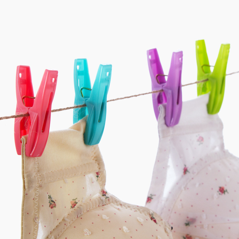 Picture of 30 PCs small clip with storage basket clothes drying clip small clip underwear socks clothes clip