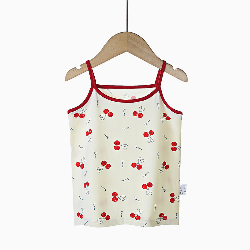 Picture of Y Autumn/Winter New Pure Cotton Girls' Camisole Cartoon Undershirt for Baby Girls, Mid-To-Large Children's Belly-Protecting Underwear Homewear