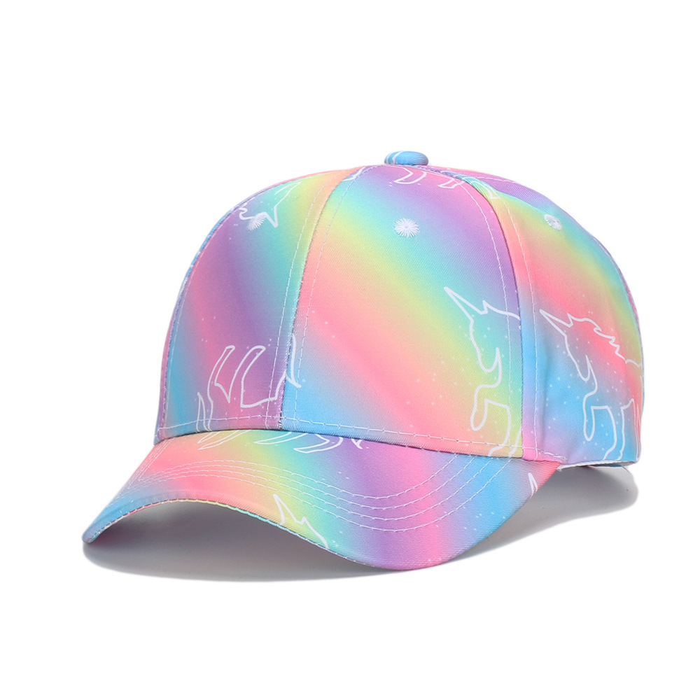 Picture of Spring and Summer Kidsren's Tie-Dye Baseball Caps for Boys and Girls Outdoor Sunshade and Sun Protection Caps Sports Peaked Caps Ponytail Baseball Caps