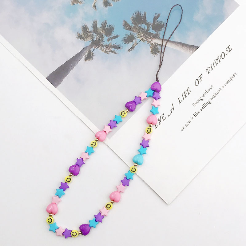 Picture of New soft pottery fruit series mobile phone chain diy mobile phone case acrylic five-pointed star mobile phone chain collection trend