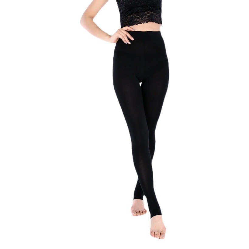 Picture of Black Leggings Women's Spring and Autumn Thin Slim Eight-point Modal Cotton Women's High Waist Elastic Tight Nine-point Summer