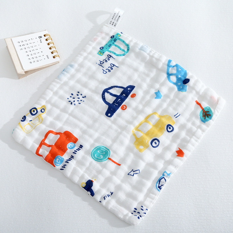 Picture of Cotton small square six-layer high density gauze towel newborn baby saliva towel baby wash face towel wholesale