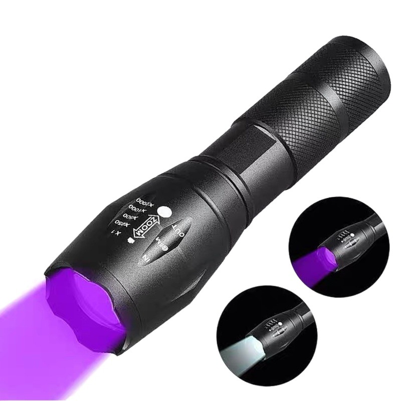 Cross-border Money Detector Lamp Ultraviolet Detection Fluorescent Coin Identification Anti-counterfeiting Lamp Strong Light Violet Flashlight