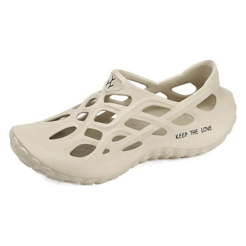 Summer sandals cross-border plus size fashion casual men's closed toe sandals drooping coconut hole shoes beach shoes