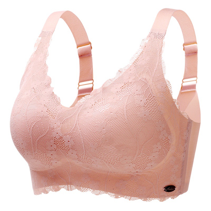 Seamless Large Size Intimates for Women with Big Breasts and Fat mm Summer Thin Push-Up and Secondary Breasts Anti-Sagging Sports Bra