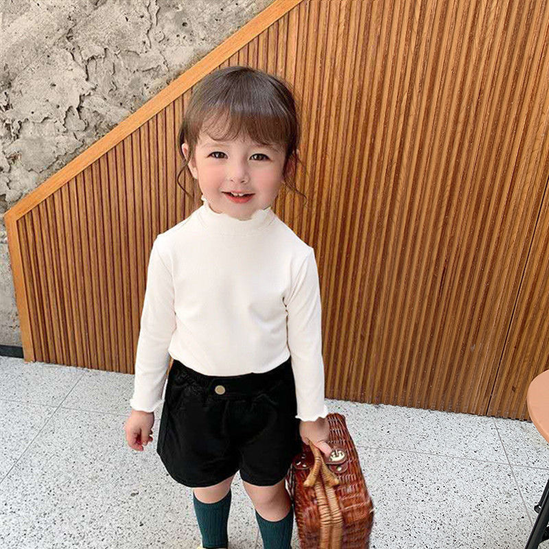 Picture of Girls' Base Shirt Baby's High Collar Velvet Children's Autumn and Winter Outer Wear Korean Style Western Style Long Sleeve T-Shirt