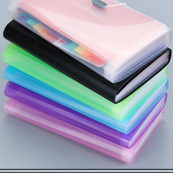 Picture of B6-13 Grid Accordion Folder Pp Waterproof Invoice Cosmetics Bag Macaron Color Folder Manufacturer Direct Delivery