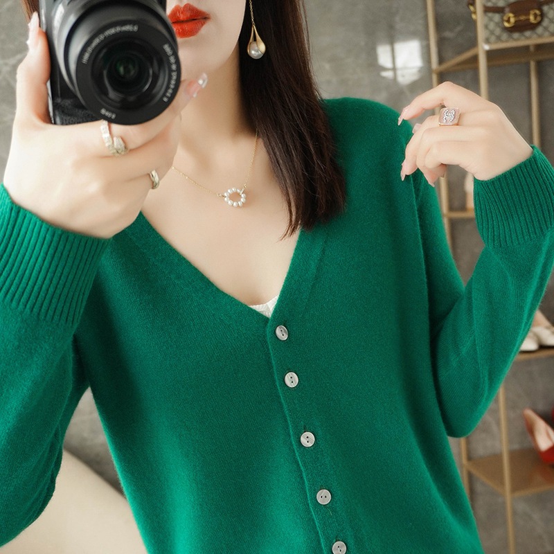 Picture of Knitted Cardigan, Large Size Sweater Cardigan, Women's Loose Cardigan, Short Autumn and Winter Outwear, Women's Long-Sleeved Jacket Base