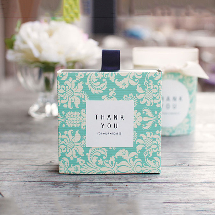 Square Creative Classical Tea Drawer Type Packaging Gift Box in stock Korean Style Small Gift Handmade Soap Drawing Paper Box
