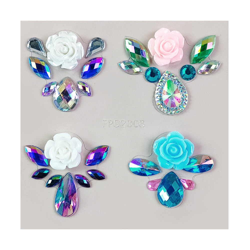 Picture of Eyebrow Diamond Paste Cross-border Face Diamond American Holiday Party Rhinestone Gem Paste Rainbow Eye Makeup Stage Makeup Tattoo Paste Diamond