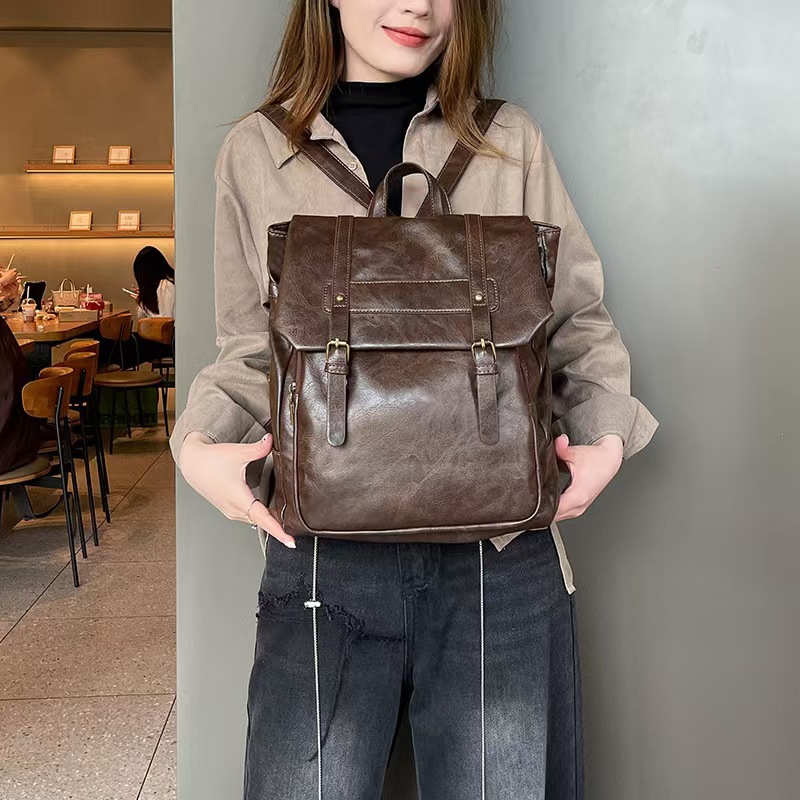 Picture of Japanese JK Bag Uniform Backpack 2025 New College Style Backpack Retro Soft Leather Casual Women's Bag Cambridge Schoolbag