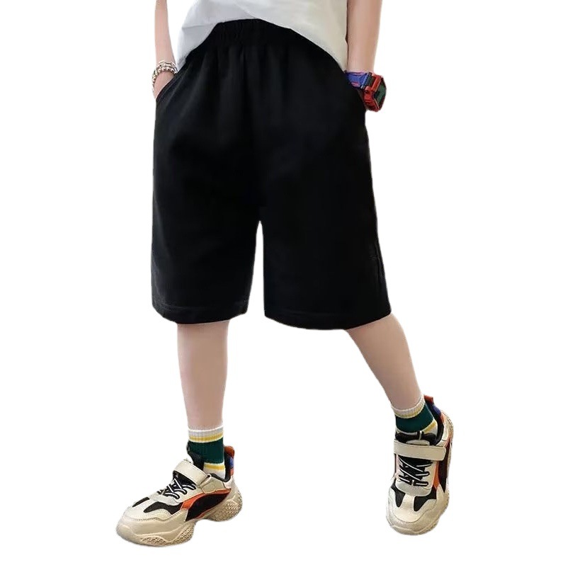 Children's summer shorts 2022 new children's clothing middle pants boys' fifth pants Korean style trendy solid color cotton-like casual pants