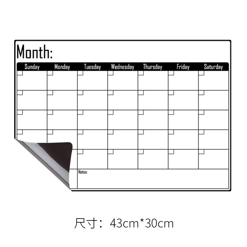 Picture of in stock Whiteboard Erasable Calendar Post suit Weekly Schedule Custom Movable Magnetic Message Board Refrigerator Sticker