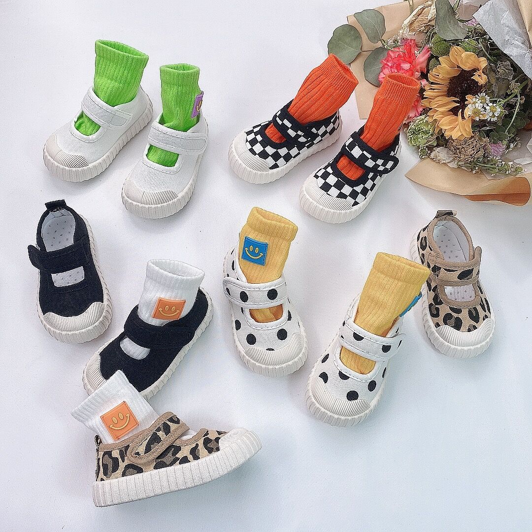 Cartoon Kidsren's Canvas Shoes, Spring & Fall Girls' Cloth Shoes, Boys' Sneakers, Soft-Soled Baby Shoes, Kindergarten Indoor Shoes, Trendy