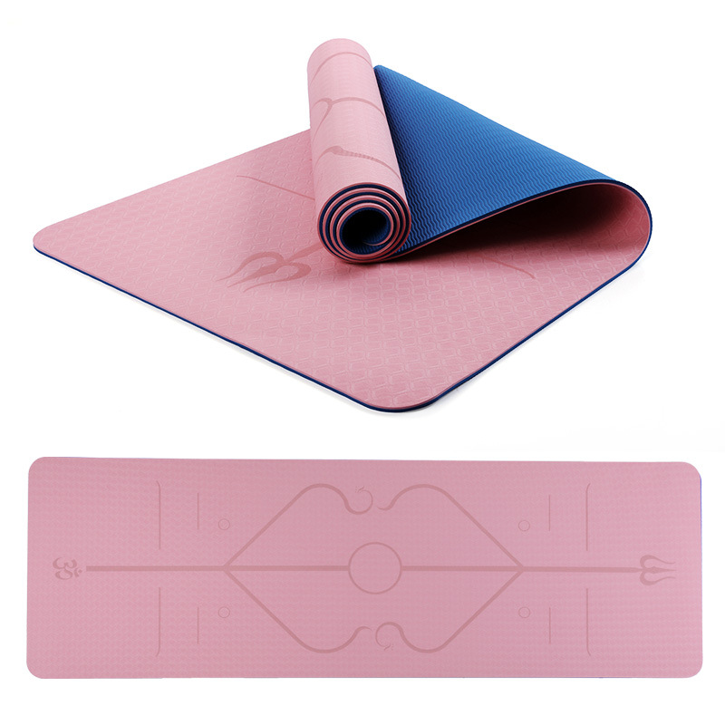 Picture of Factory direct TPE double-layer two-color body line shock-absorbing yoga mat men's and women's fitness mat wear-resistant floor mat