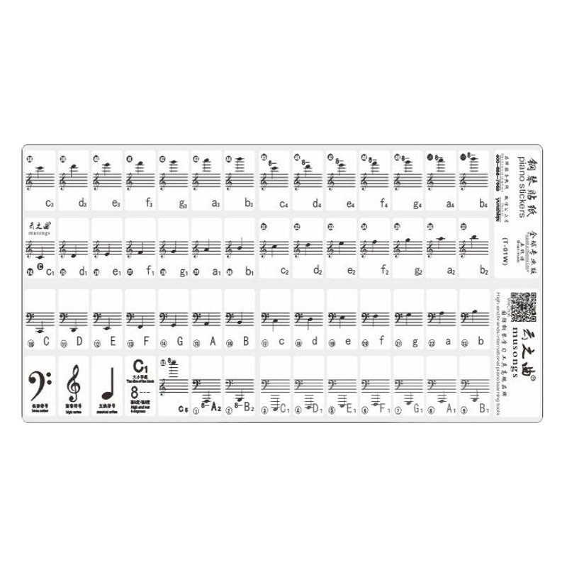 Yunzhiqu piano sticker scale sticker 88 key sound sticker 61 key 49 key 37 key universal keyboard sticker T-01W