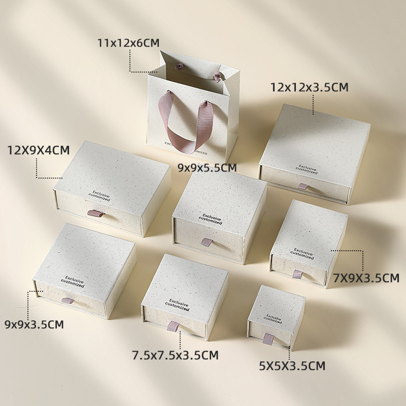 Picture of Regenerated texture jewelry packaging box heaven and earth cover ring box necklace jewelry jewelry storage box factory wholesale
