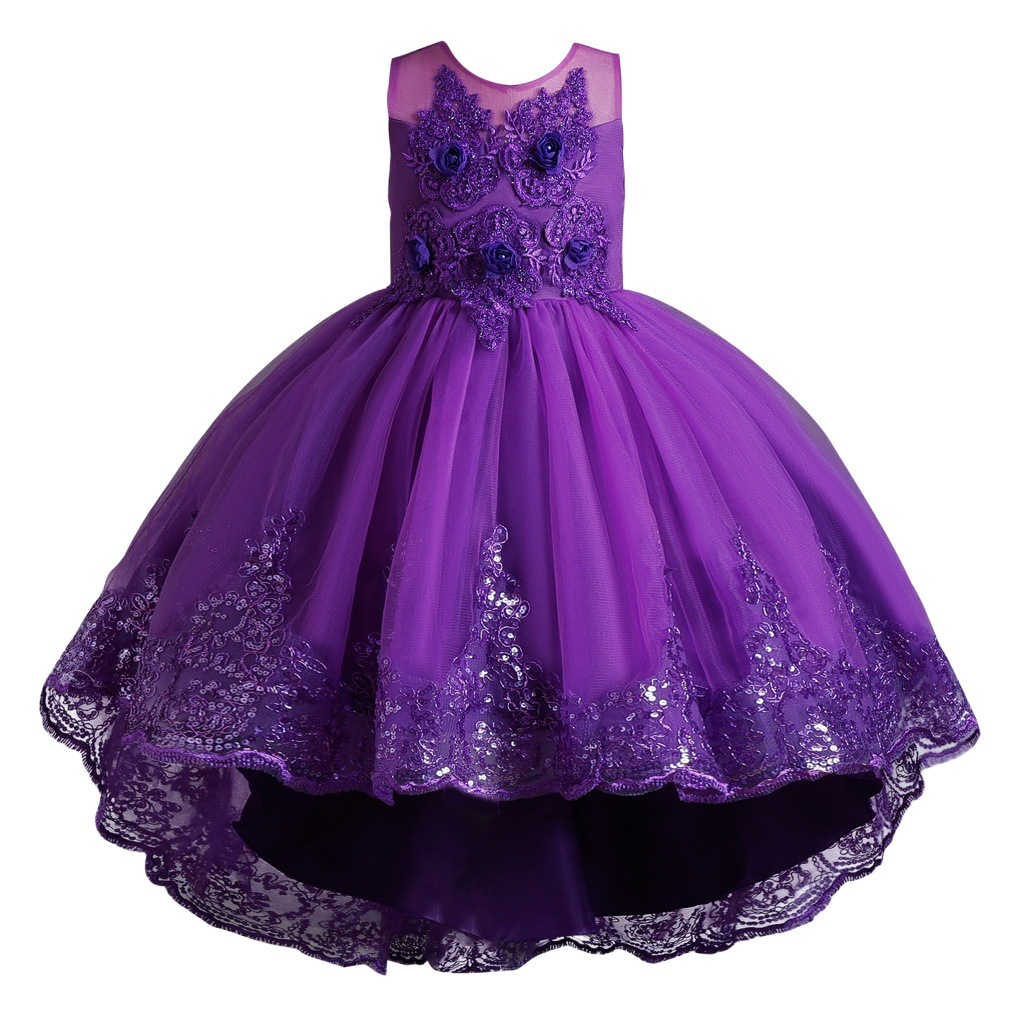 Amazon new children's dress girls' dress embroidered fluffy yarn piano performance princess dress cross-border exclusive