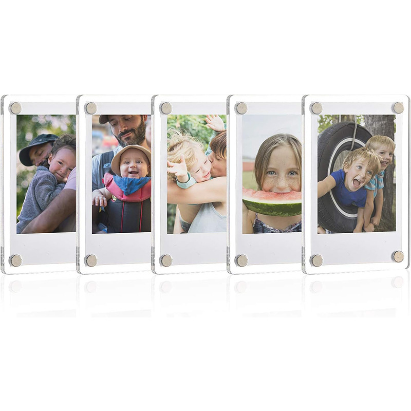 Picture of Acrylic refrigerator magnetic frame, double-sided photo refrigerator magnet photo frame, suitable for Fujifilm