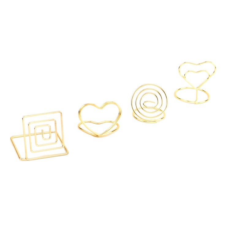 Factory wholesale metal plating wedding banquet seat clip card double love seat number clip message Photo clip