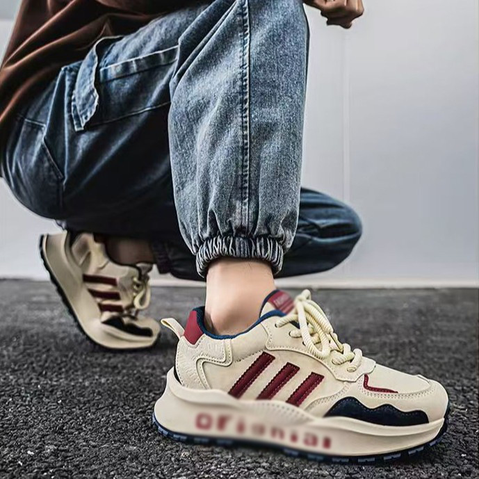 Popular Retro Three-bar Thick Bottom Increased Torre Shoes Men's 2025 Spring New All-match Sports Casual Forrest Gump Shoes