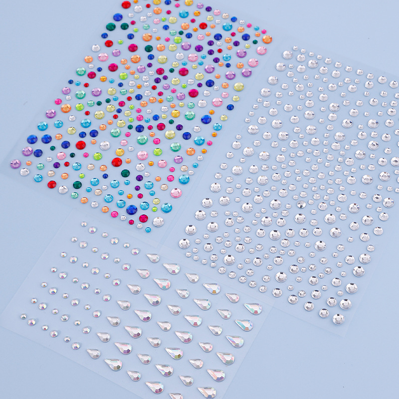 Picture of Cross-Border Popular Combination Baby's Breath 325 Pieces 3.4.5.6mm Self-Matched 4 Face Diamond Stickers Makeup