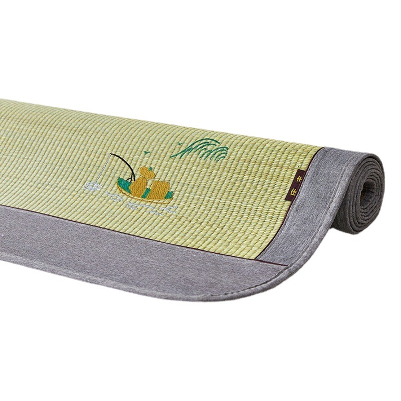 Straw mat orchid mat wholesale home natural orchid mat factory mat folding thick encryption straw mat