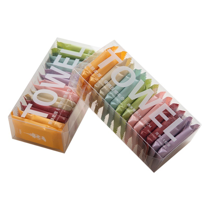 Picture of Compressed Towel Travel Pack Disposable Compressed Face Washing Towel Portable Thickened Candy Cleansing Towel Compressed Small Square Towel