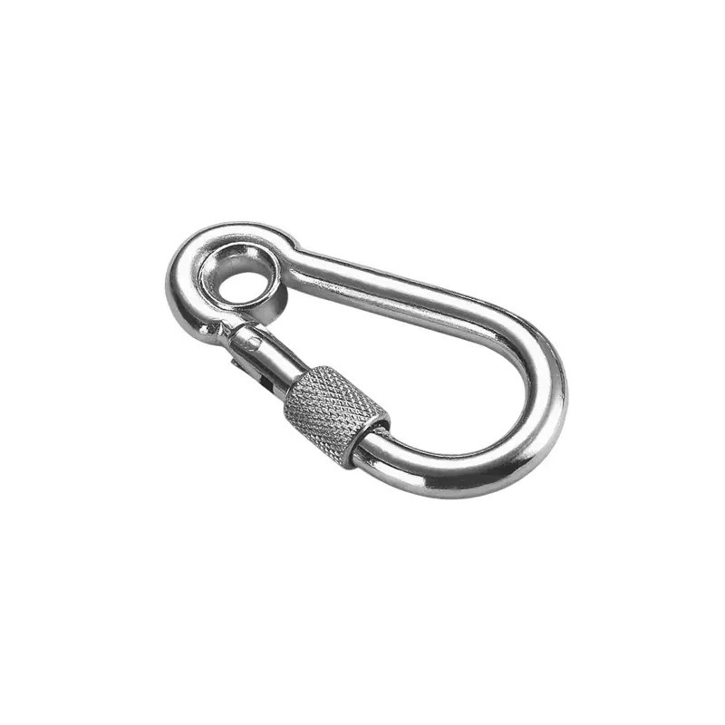 Picture of Galvanized Iron Hook with Loop and Nut, Outdoor Spring Buckle, Multi-Functional Hanging Buckle, Carabiner, Connecting Ring, Safety Buckle