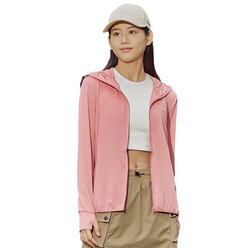 Picture of New Hooded Sun-protective Clothing Women's 2024 Summer New Ice Silk Casual Anti-ultraviolet Breathable Clothes All-match Sun-protective Clothing