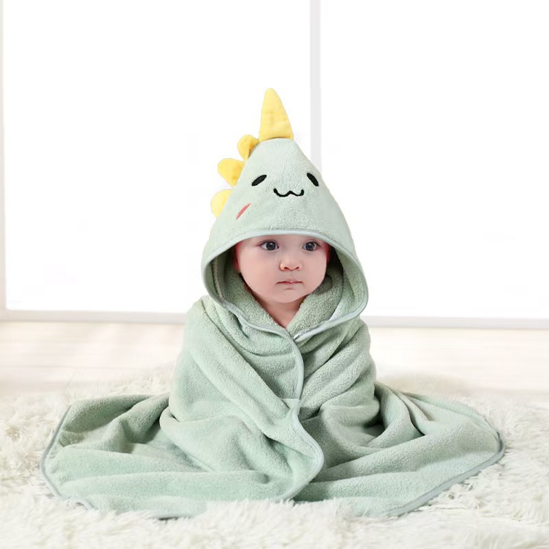 Picture of Cartoon Baby's Cloak Mother and Baby's Bag Coral Fleece Soft Bath Hooded Baby's Hold for Cross-border