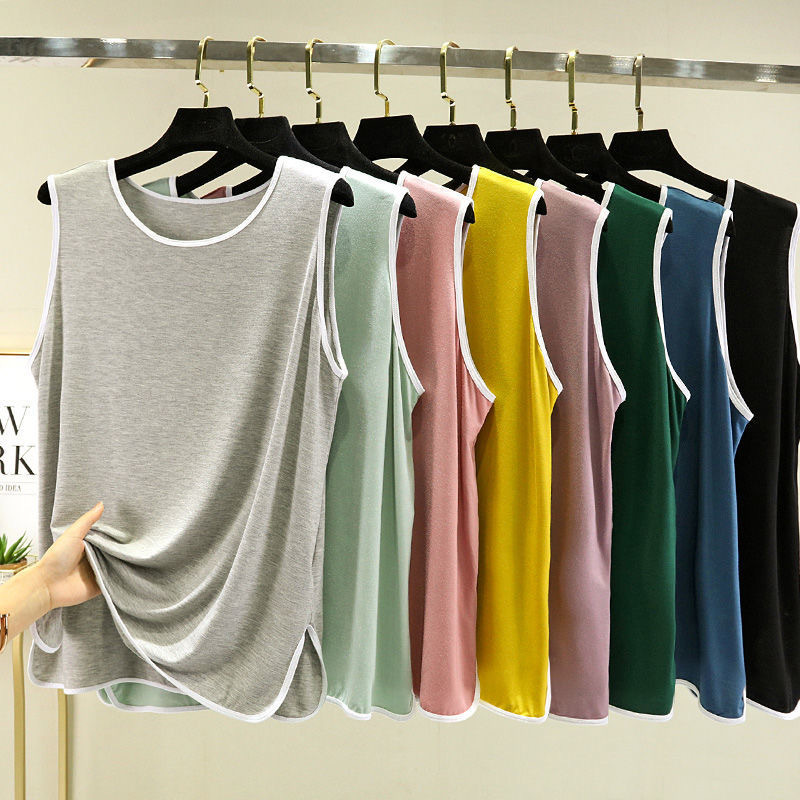 Direct selling modal edging vest ladies loose plus size can wear casual sports undershirt sleeveless top wholesale